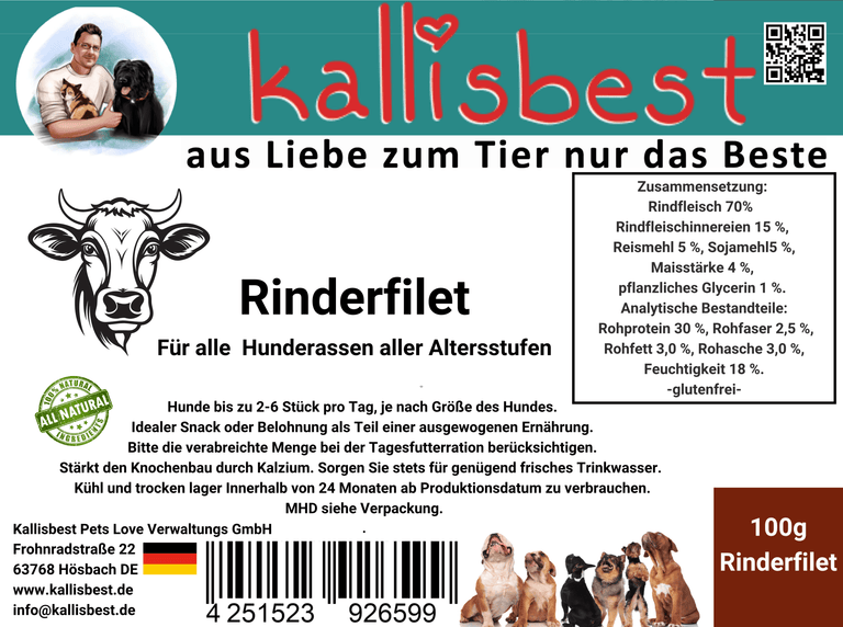 Rinderfilet für alle Hunderassen aller Altersstufen - Kallisbest