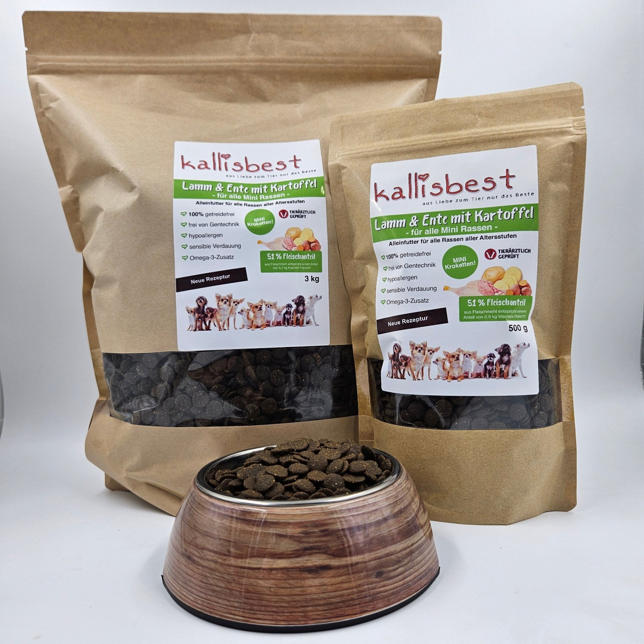 Lamm & Ente mit Kartoffel für Mini Rassen (Neue Rezeptur ohne Innereien ) - Kallisbest