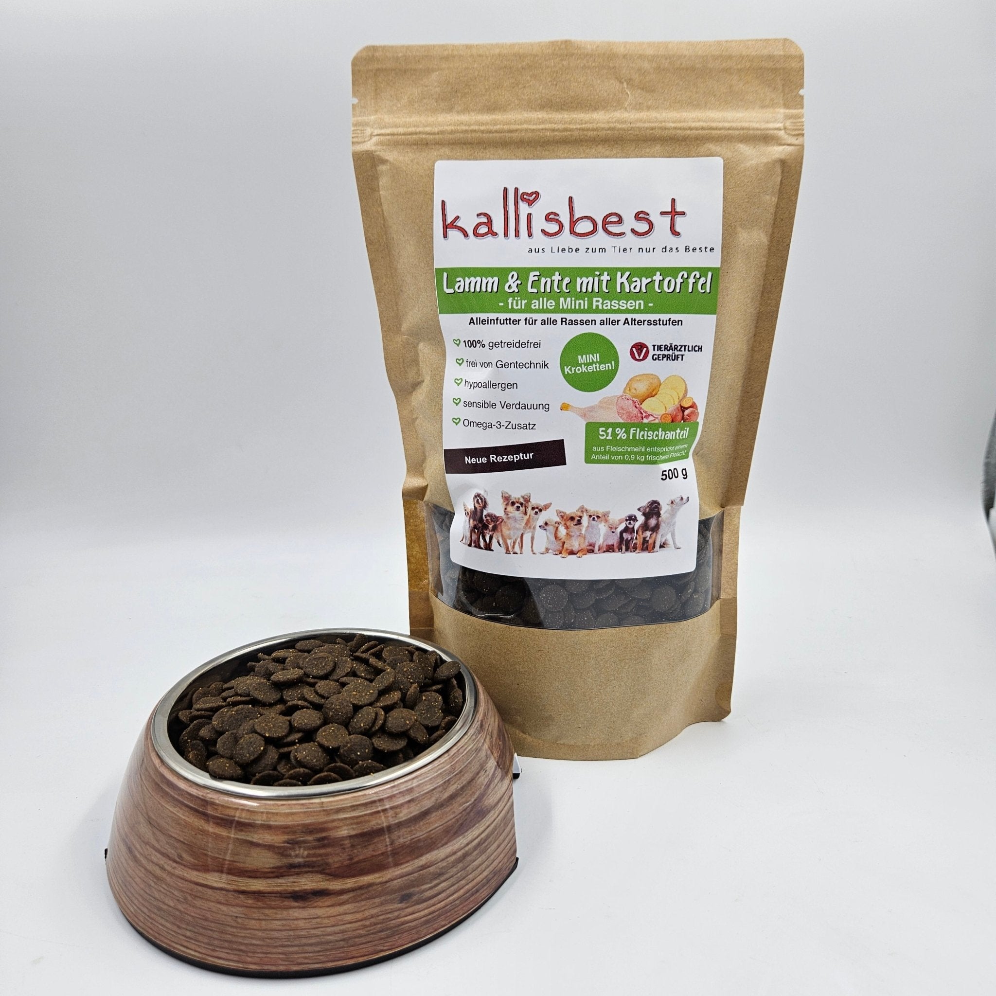 Lamm & Ente mit Kartoffel für Mini Rassen (Neue Rezeptur ohne Innereien ) - Kallisbest