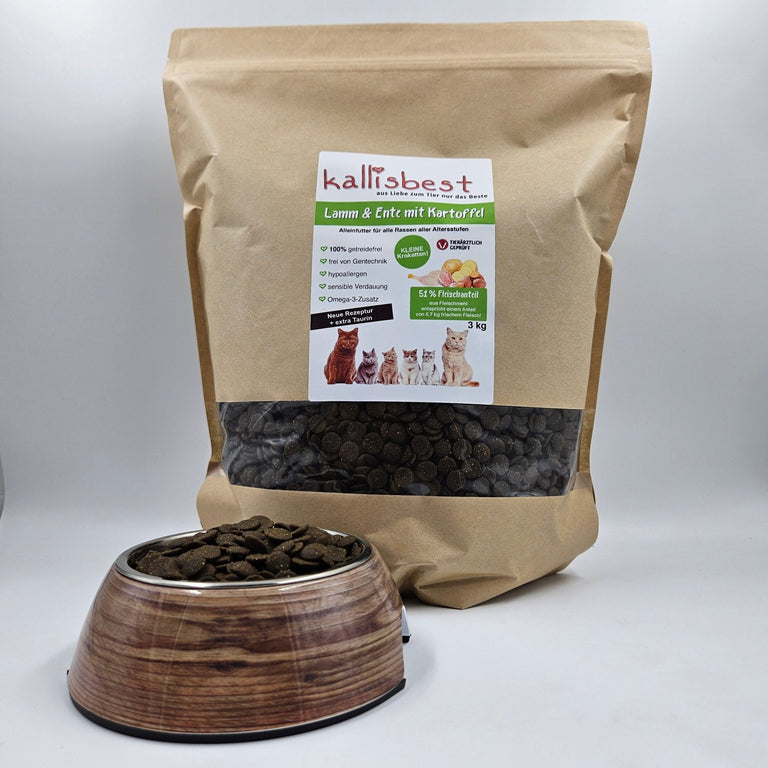 Lamm & Ente mit Kartoffel für Katzen (Neue Rezeptur ohne Innereien und extra Taurin) - Kallisbest