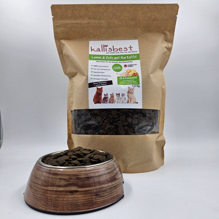 Lamm & Ente mit Kartoffel für Katzen (Neue Rezeptur ohne Innereien und extra Taurin) - Kallisbest