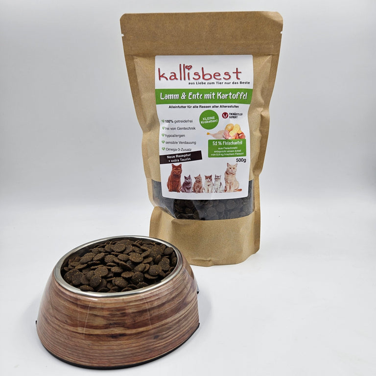 Lamm & Ente mit Kartoffel für Katzen (Neue Rezeptur ohne Innereien und extra Taurin) - Kallisbest