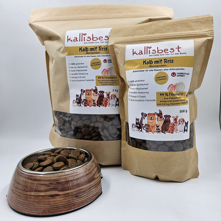Kalb mit Reis GROSSE Kroketten MONOPROTEIN - Kallisbest