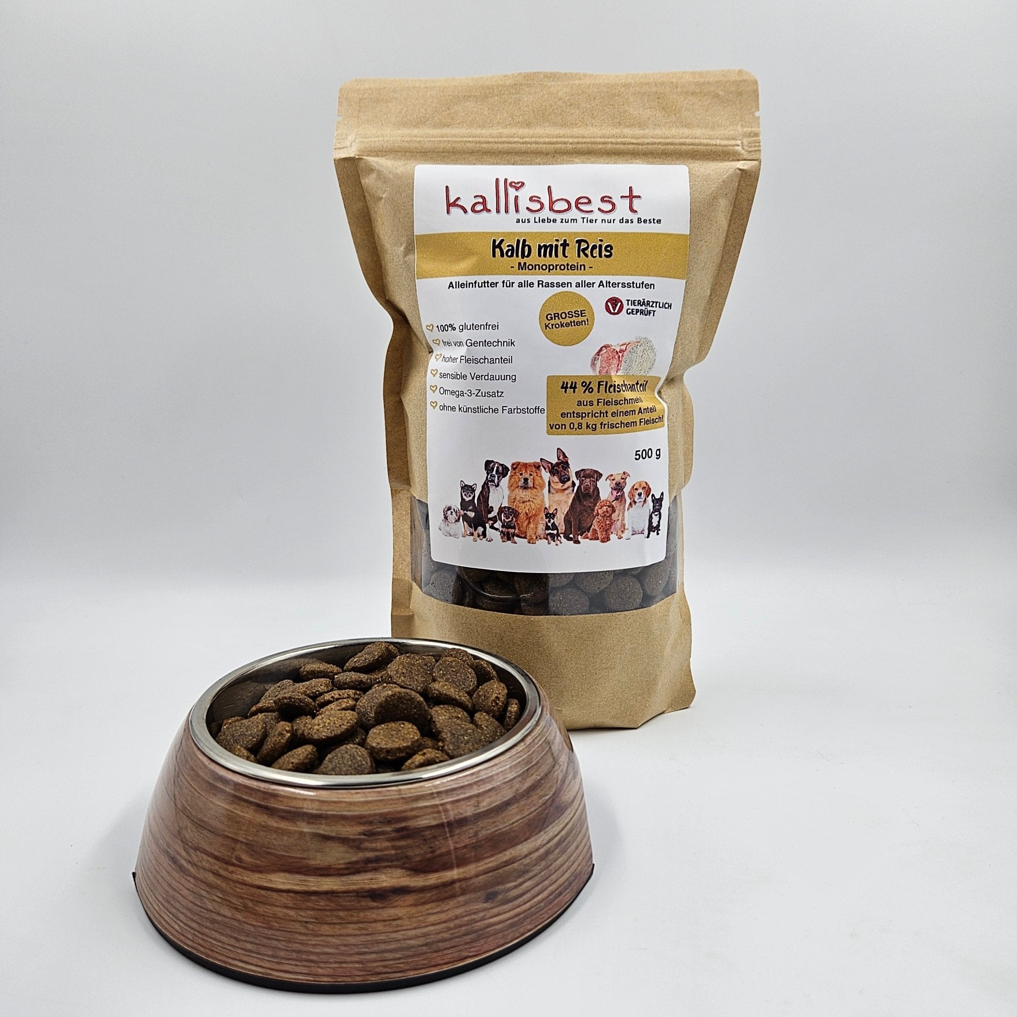 Kalb mit Reis GROSSE Kroketten MONOPROTEIN - Kallisbest