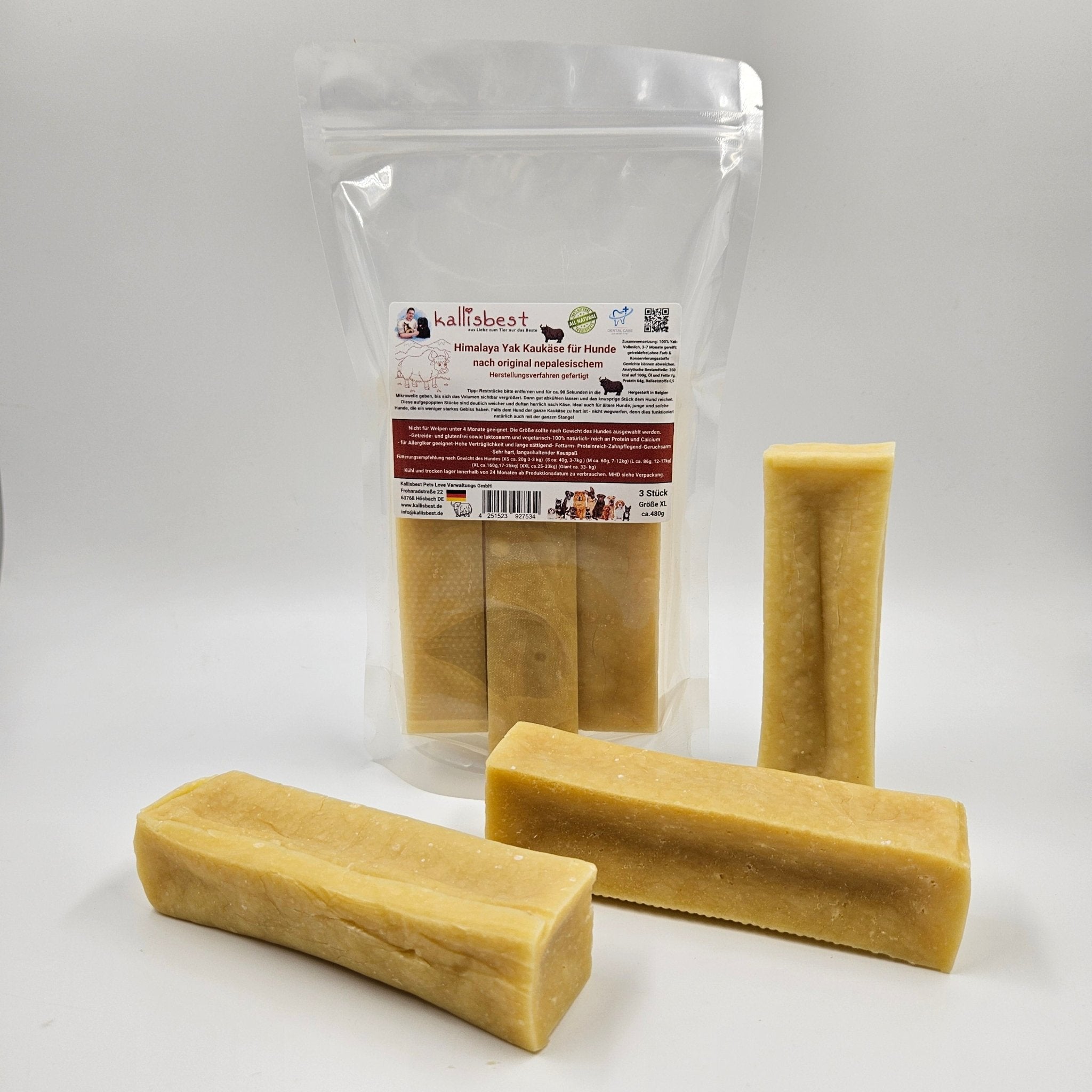 Himalaya Yak Kaukäse für Hunde, 3 Stück gepackt, in verschiedenen Größen von XS - GIANT - Kallisbest