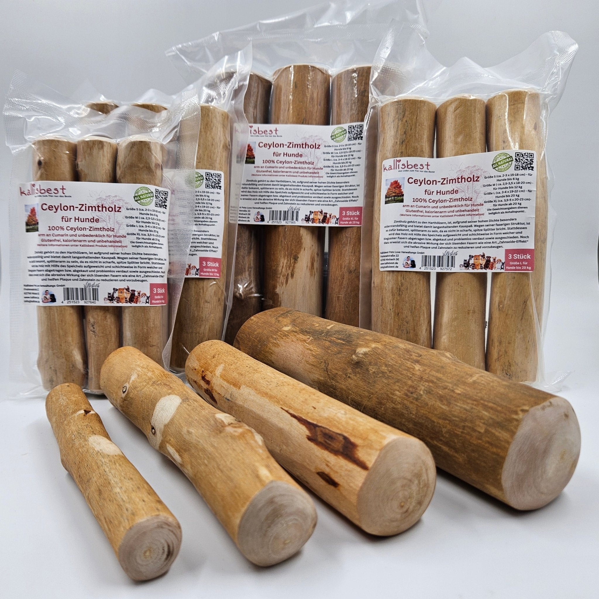 Ceylon - Zimtholz für Hunde Größe S - XL 3er Pack - Kallisbest