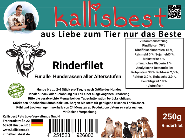 Rinderfilet für alle Hunderassen aller Altersstufen - Kallisbest
