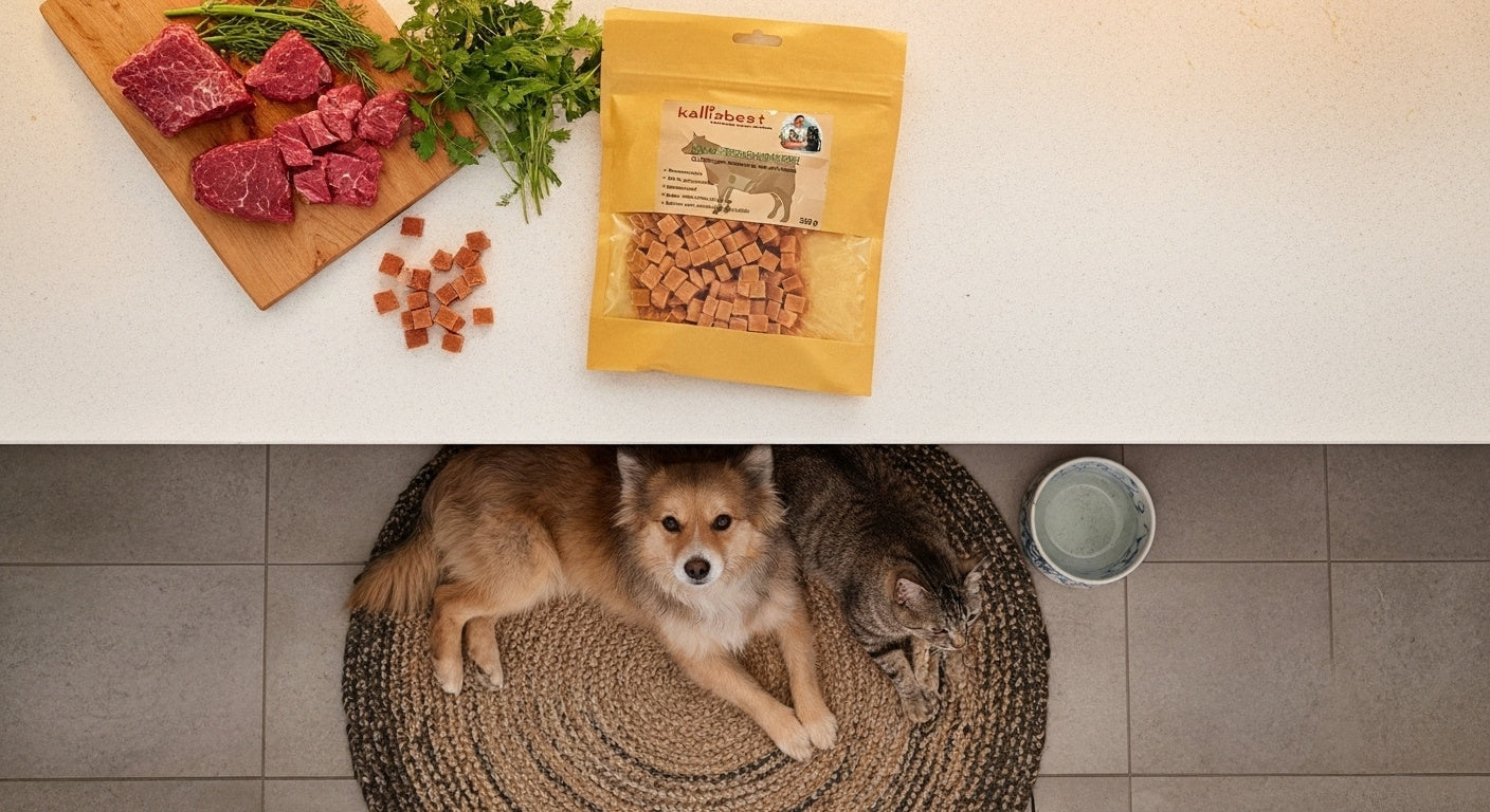 Soft Beef Cubes for Dogs & Cats, Grain-Free, 200g,