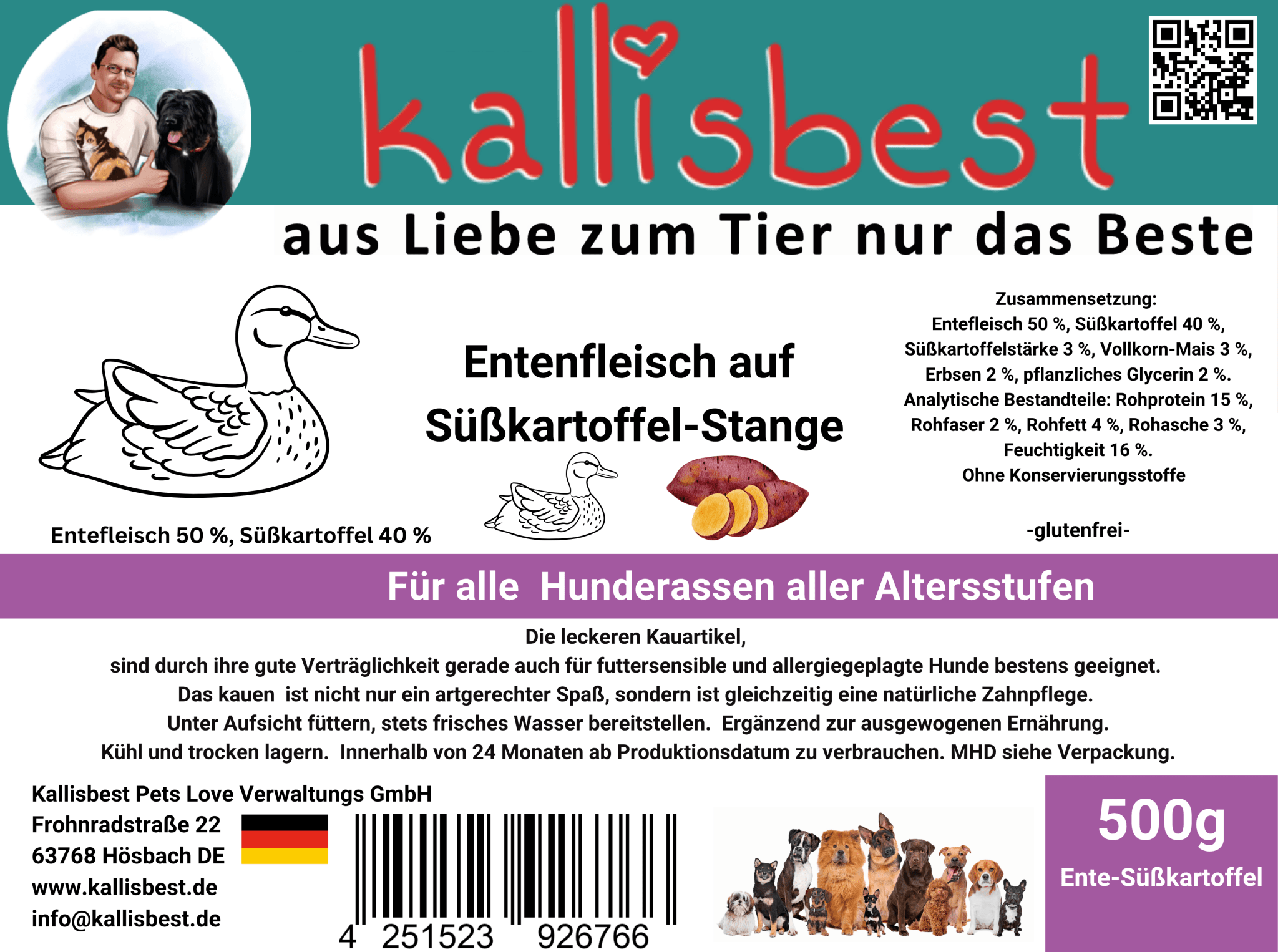 Entenfleisch auf Süßkartoffel - Stange - Kallisbest