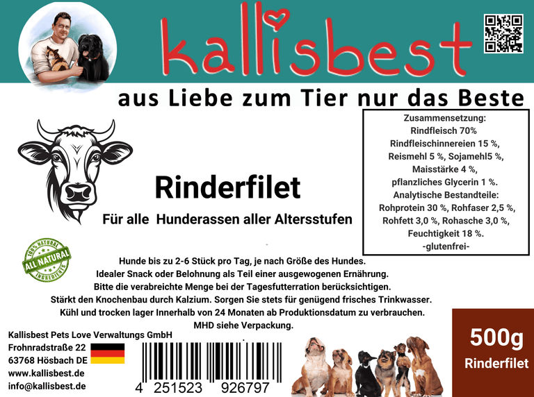 Rinderfilet für alle Hunderassen aller Altersstufen - Kallisbest