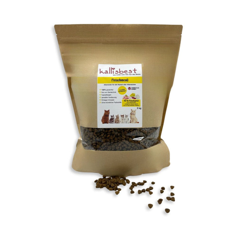 Fleischmenü kleine Kroketten für Katzen & Kitten - Kallisbest