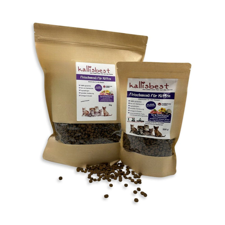 Fleischmenü kleine Kroketten auch für Kitten - Kallisbest