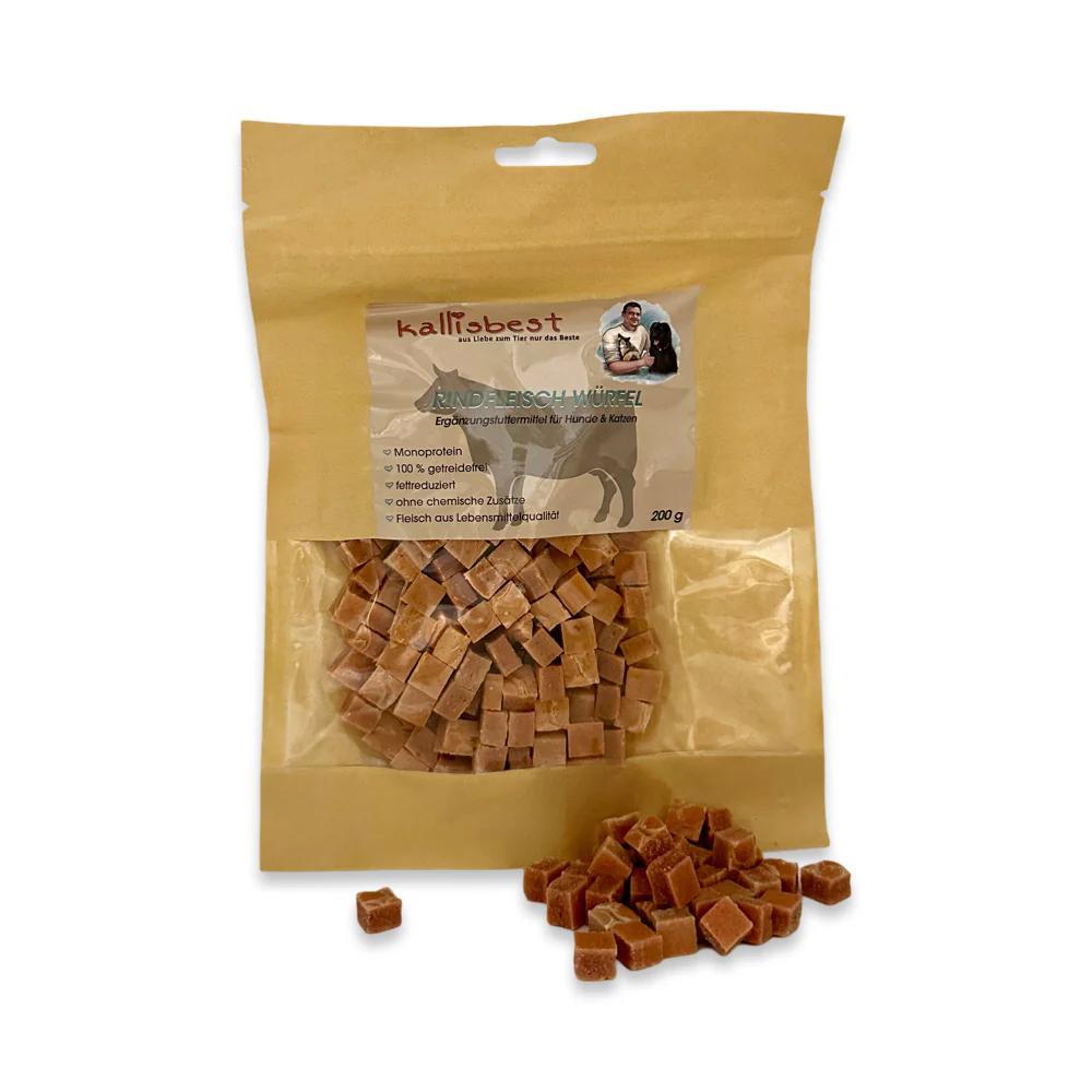 Soft Beef Cubes for Dogs & Cats, Grain-Free, 200g,