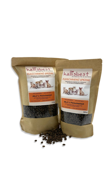 FLEISCHMENÜ SPEZIAL Alleinfutter für Jungkatzen bis 12 Monaten & für trächtige und säugende Katzen - Kallisbest
