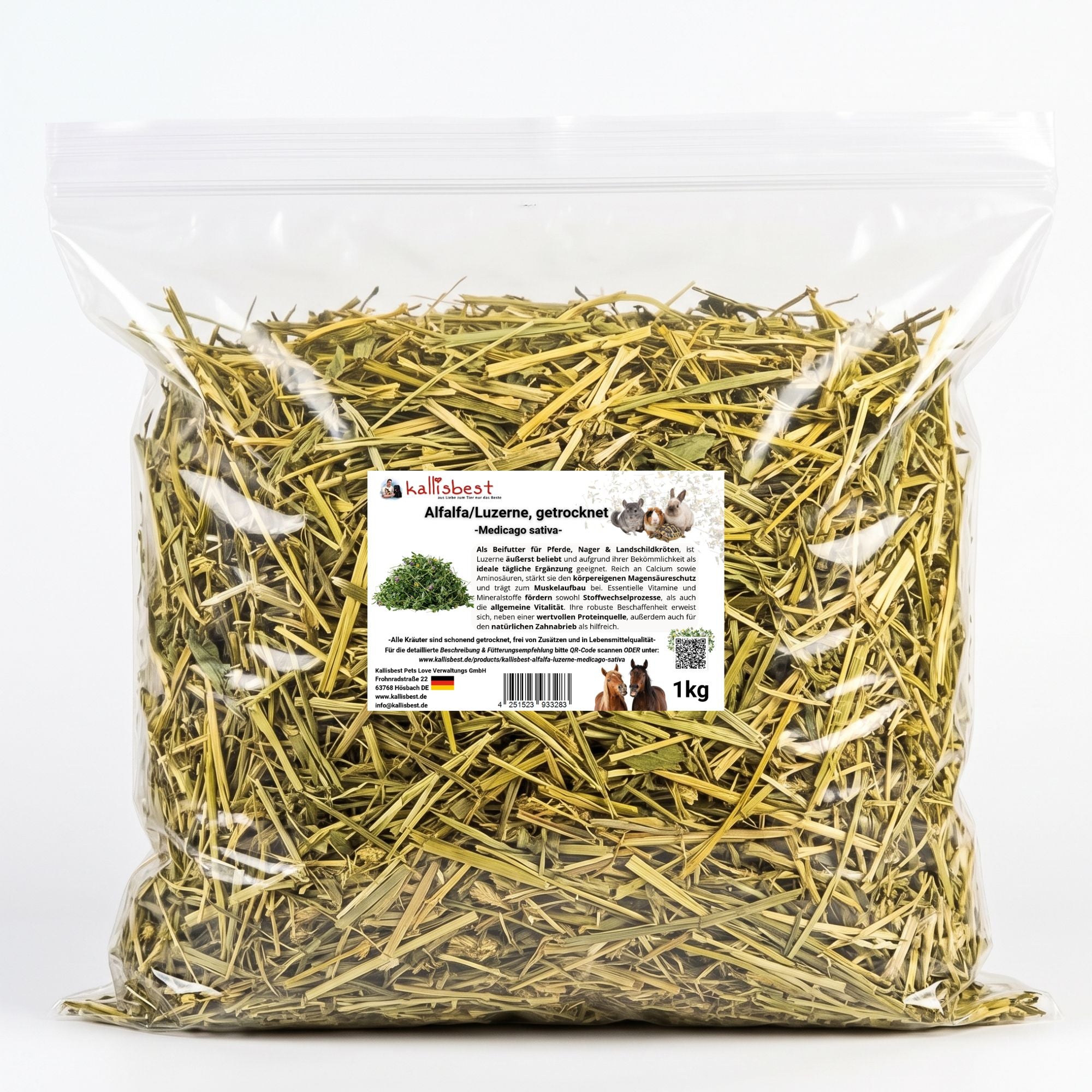 Alfalfa Luzerne getrocknet – Naturkraut für Pferde, Kaninchen & Schildkröten | Kallisbest