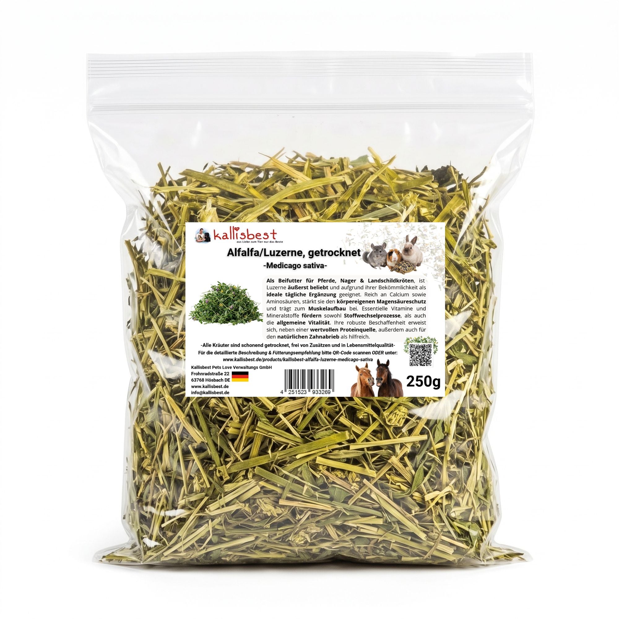 Alfalfa Luzerne getrocknet – Naturkraut für Pferde, Kaninchen & Schildkröten | Kallisbest