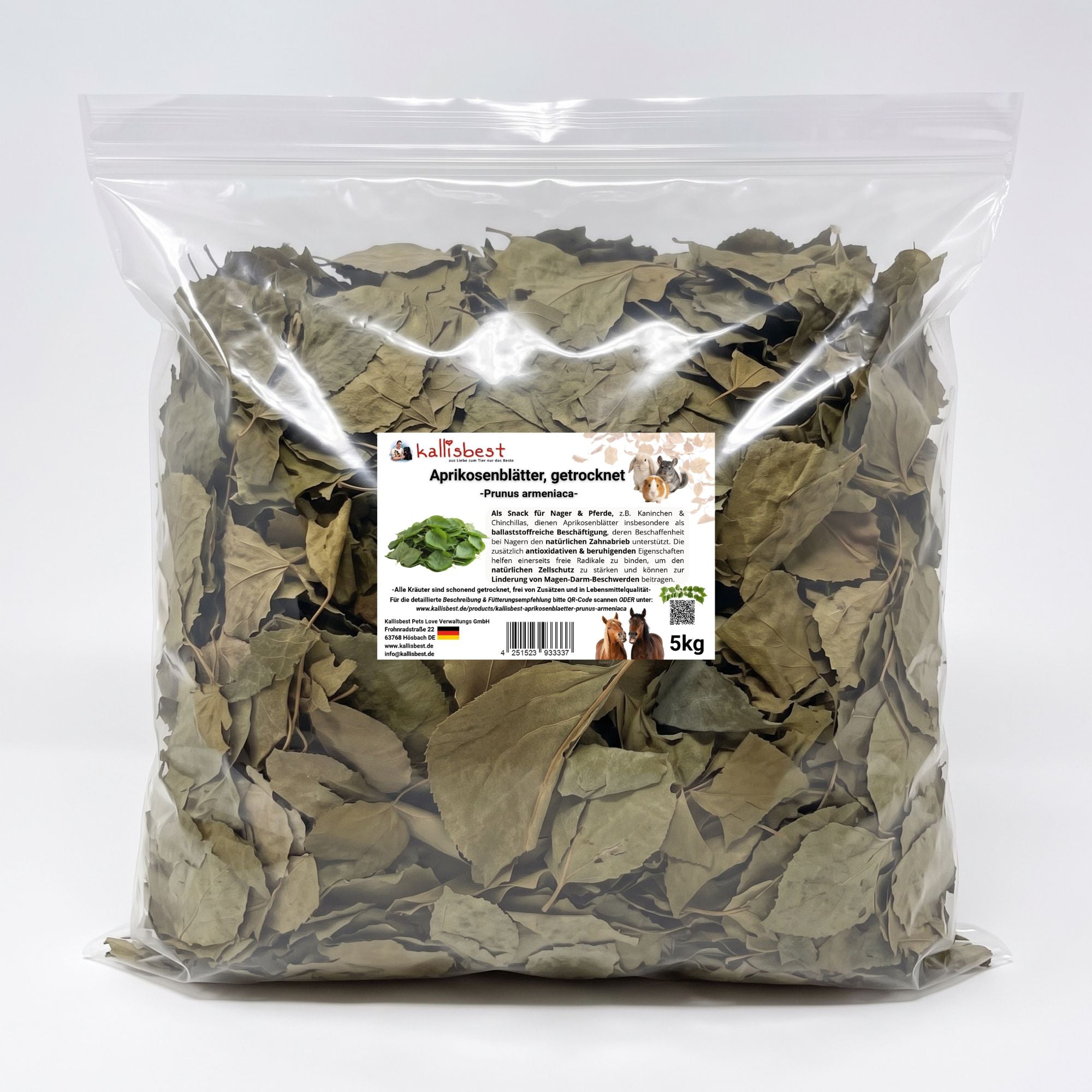 Aprikosenblätter getrocknet – Naturkraut für Kaninchen, Meerschweinchen & Pferde | Kallisbest