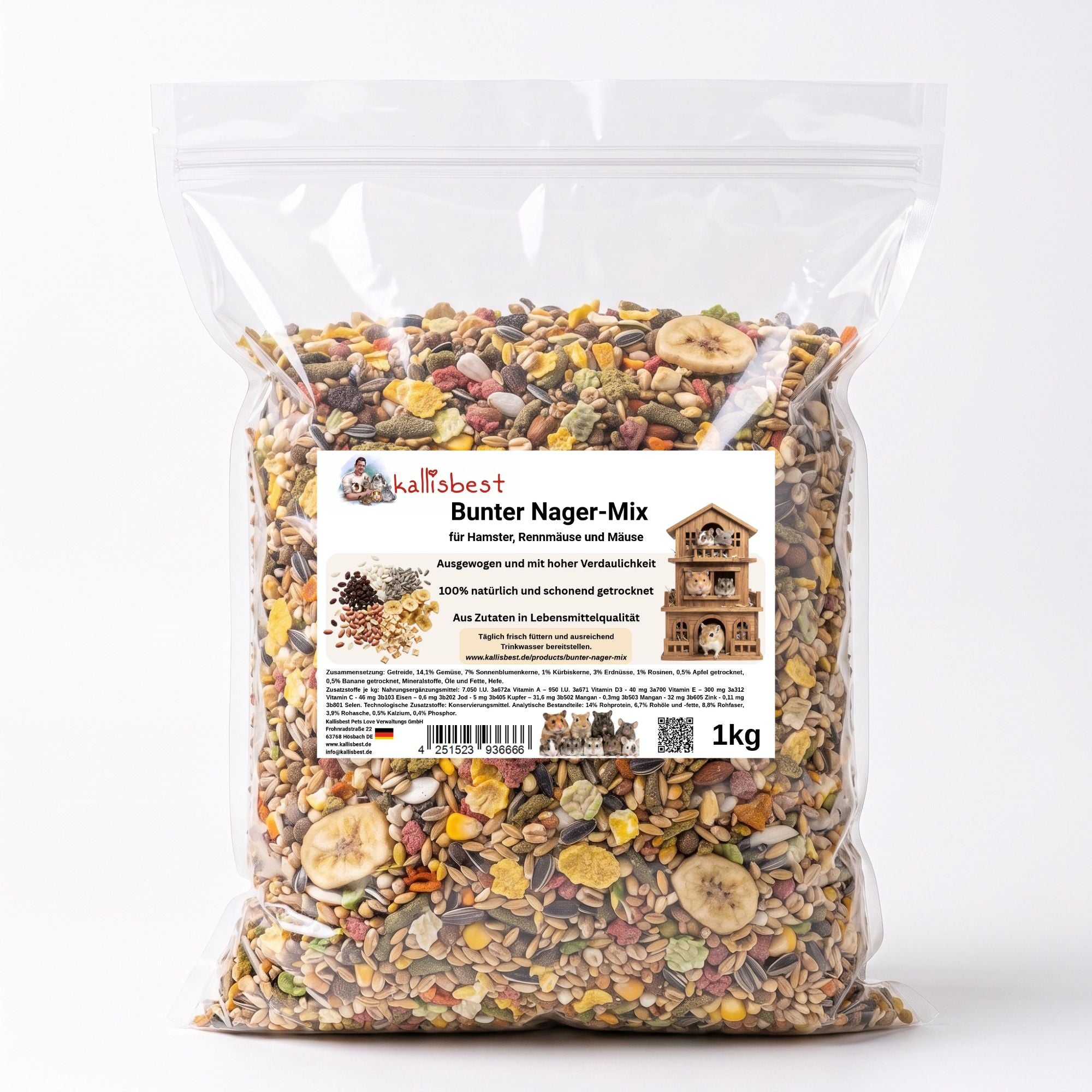Bunter Nager-Mix für (Zwerg-)Hamster, Rennmäuse und Mäuse