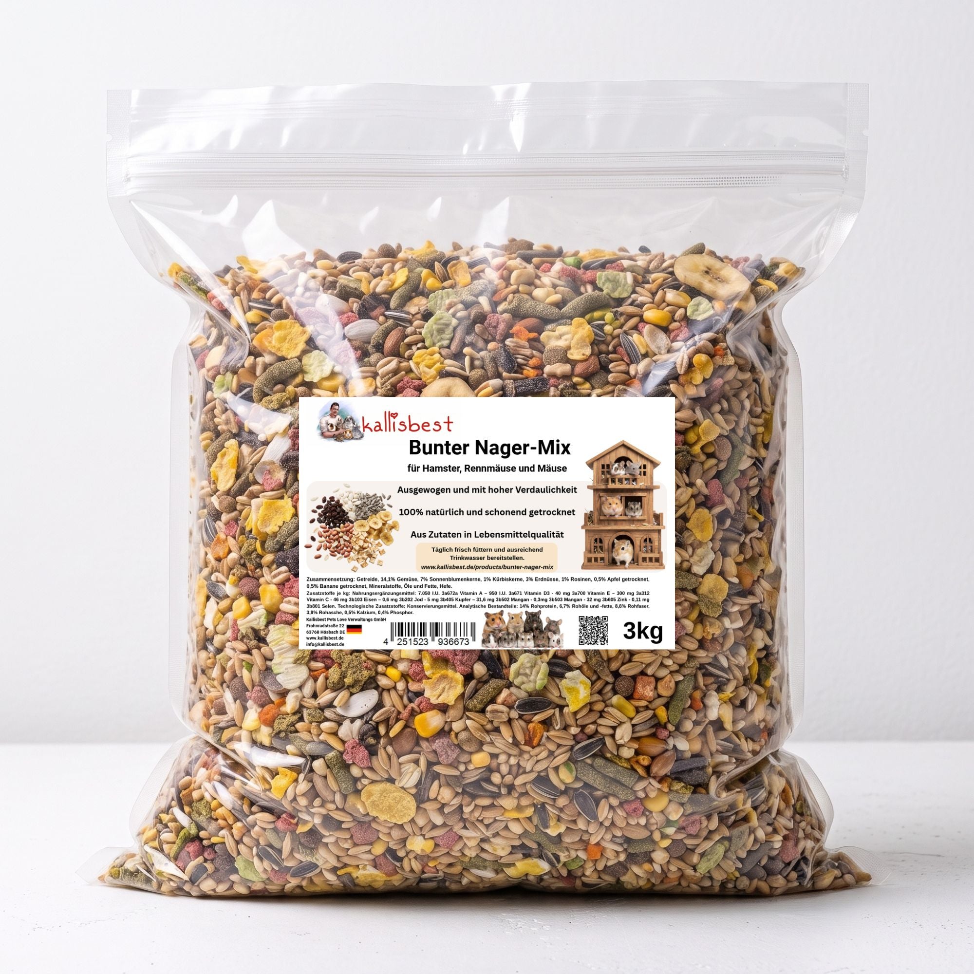 Bunter Nager-Mix für (Zwerg-)Hamster, Rennmäuse und Mäuse