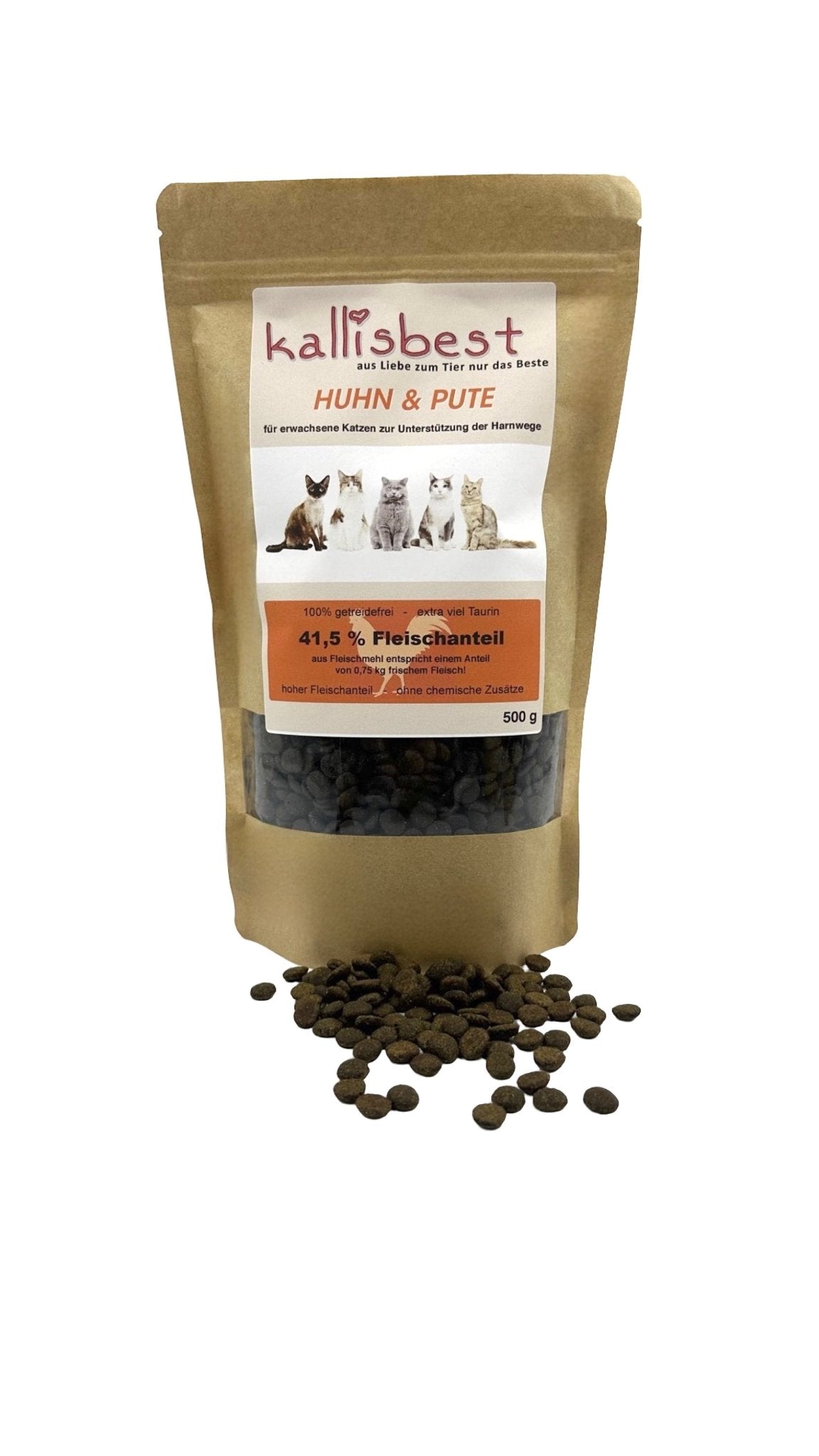 Huhn & Pute komplettes Futter für erwachsene Katzen zur Unterstützung der Harnwege - Kallisbest