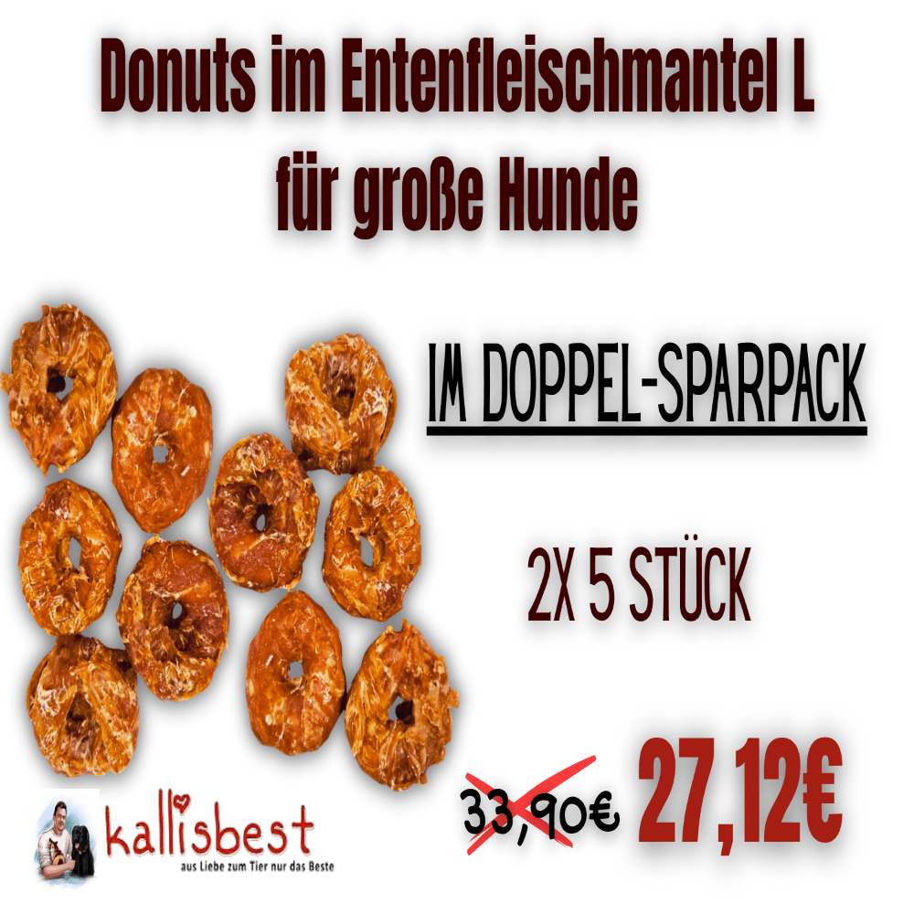 Donut Entenfleischmantel Größe L für Hunde - Kallisbest