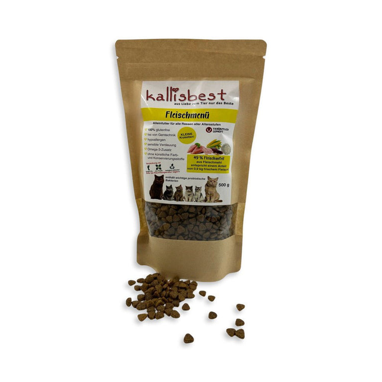 Fleischmenü kleine Kroketten für Katzen & Kitten - Kallisbest