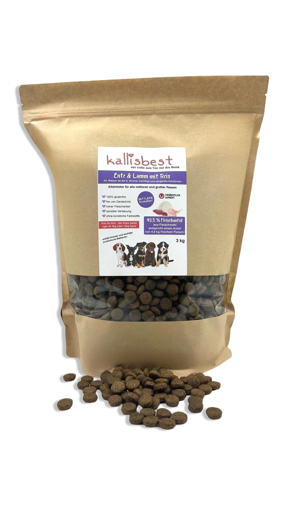 Ente Lamm & Reis für Welpen mittleren & grossen Rassen - Kallisbest