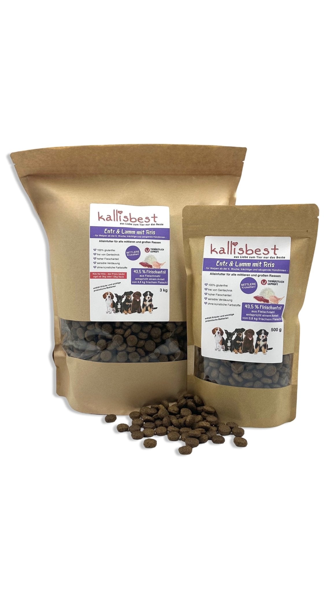 Ente Lamm & Reis für Welpen mittleren & grossen Rassen - Kallisbest