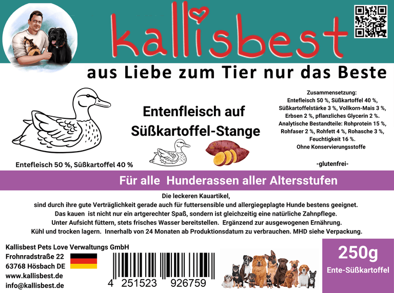 Entenfleisch auf Süßkartoffel - Stange - Kallisbest