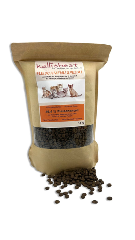FLEISCHMENÜ SPEZIAL Alleinfutter für Jungkatzen bis 12 Monaten & für trächtige und säugende Katzen - Kallisbest