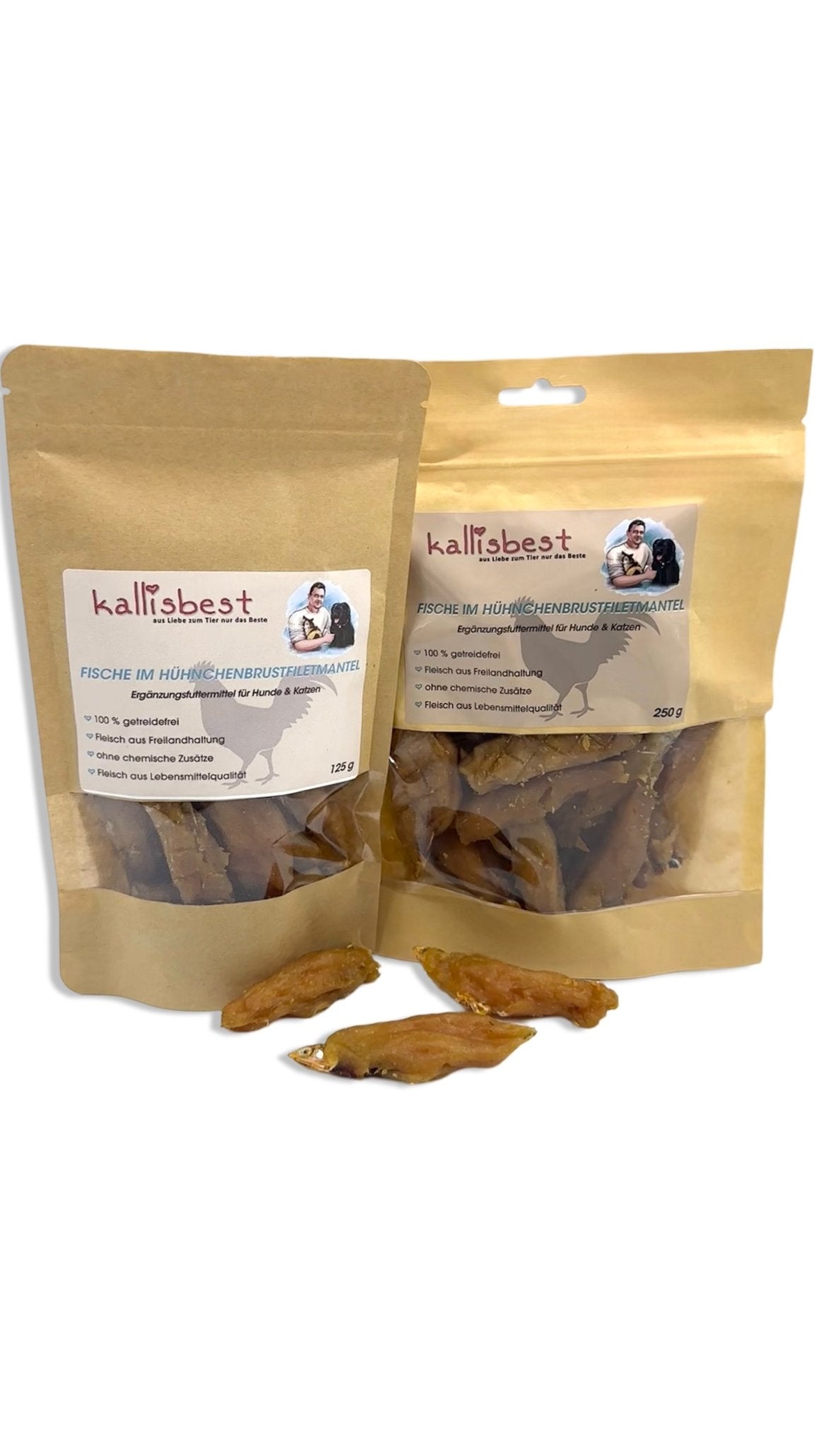 Fische im Hühnerbrustfiletmantel für Hunde und Katzen - Kallisbest