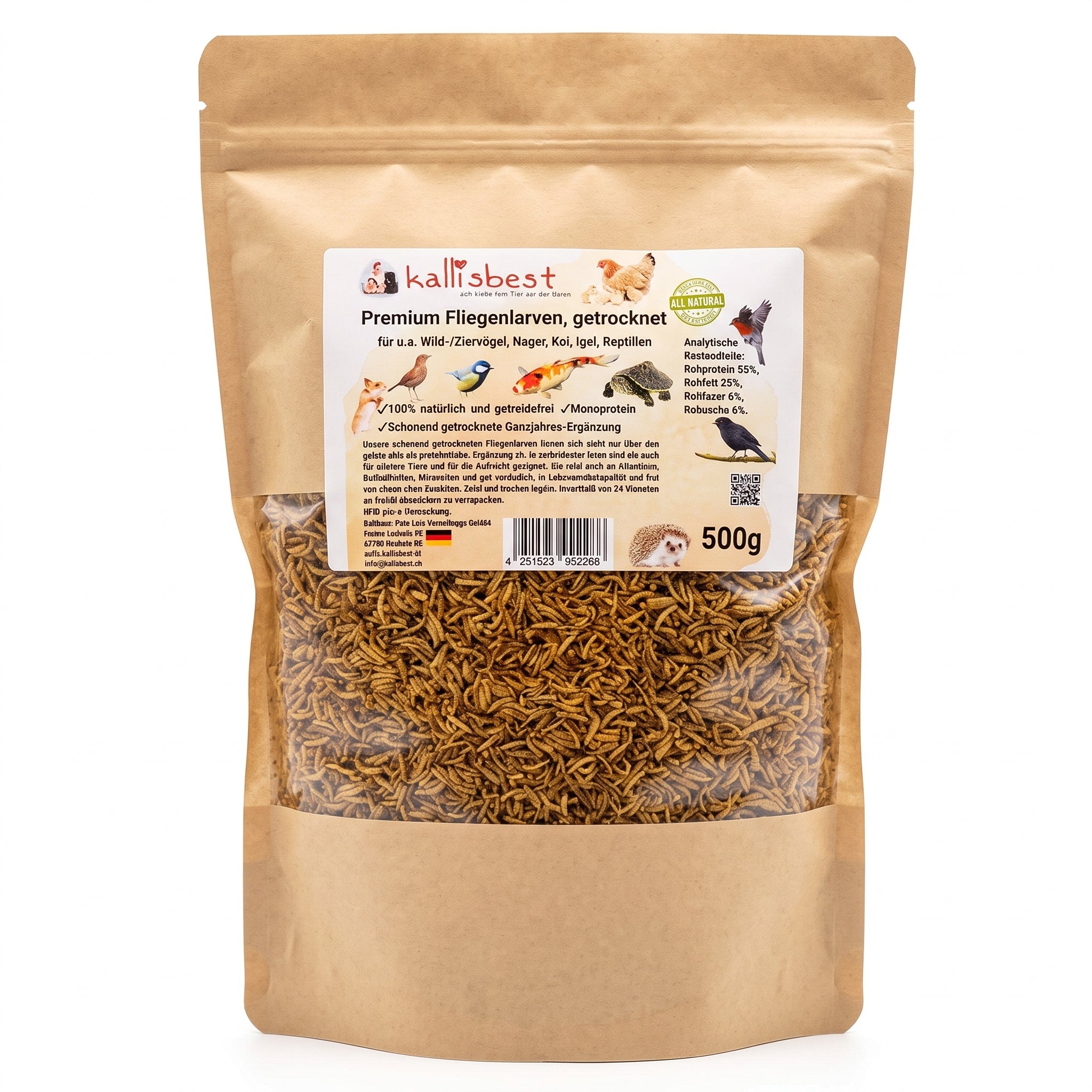 Premium Fliegenlarven, getrocknet
