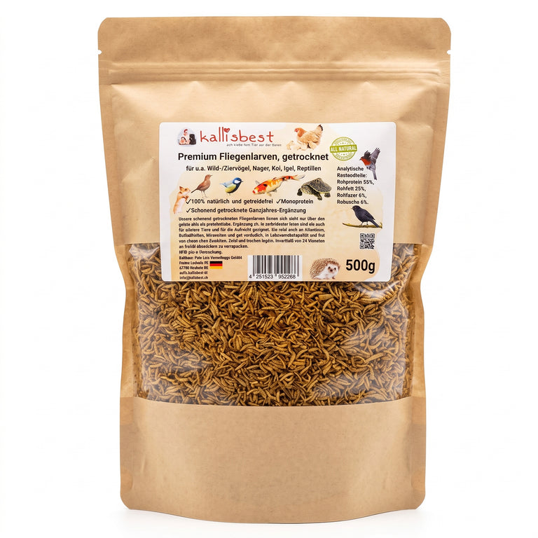 Premium Fliegenlarven, getrocknet