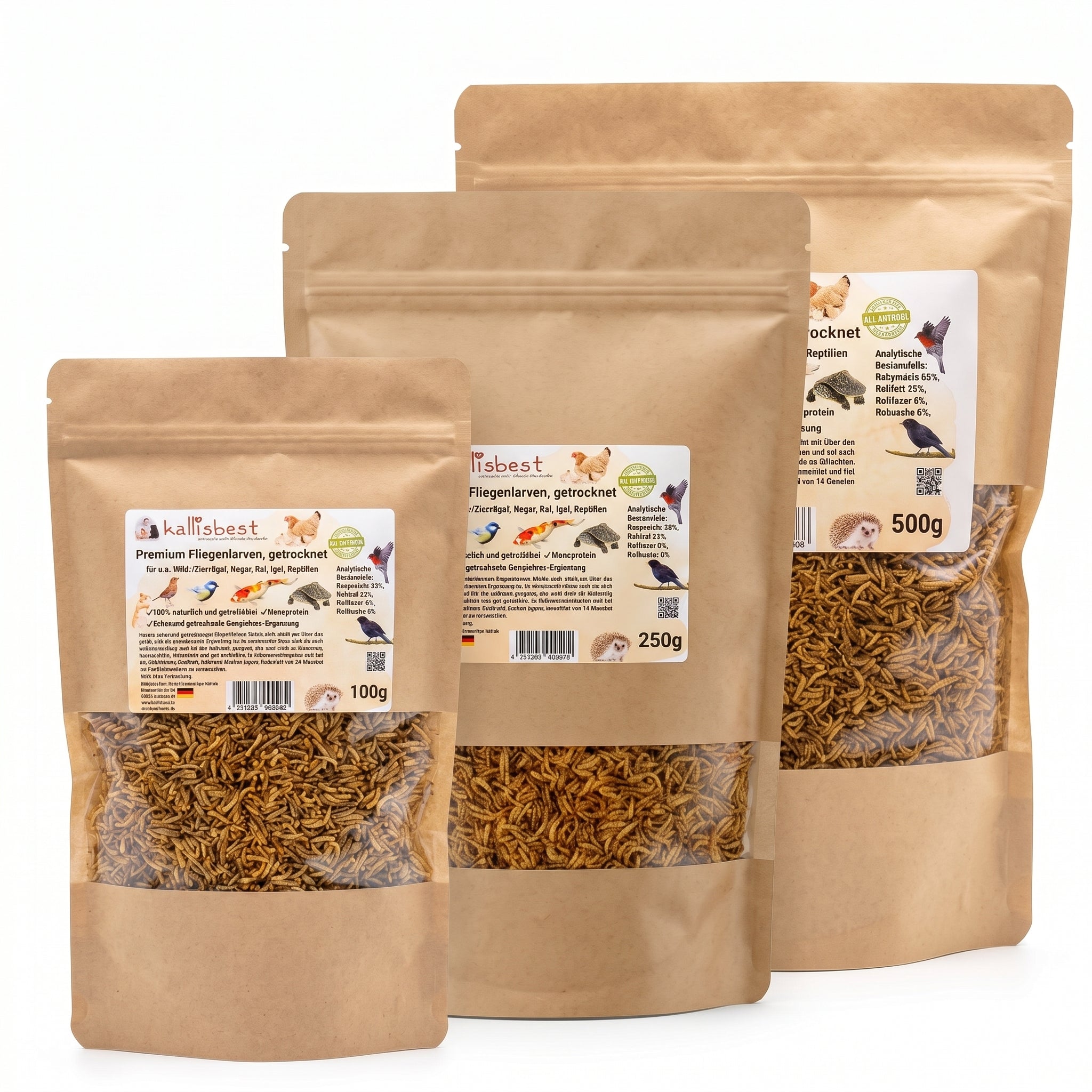 Premium Fliegenlarven, getrocknet