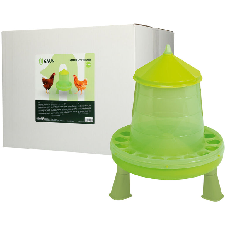 Gaun Gefügel-Futterautomat mit Ständer in Limonengrün – 4 kg & 8 kg