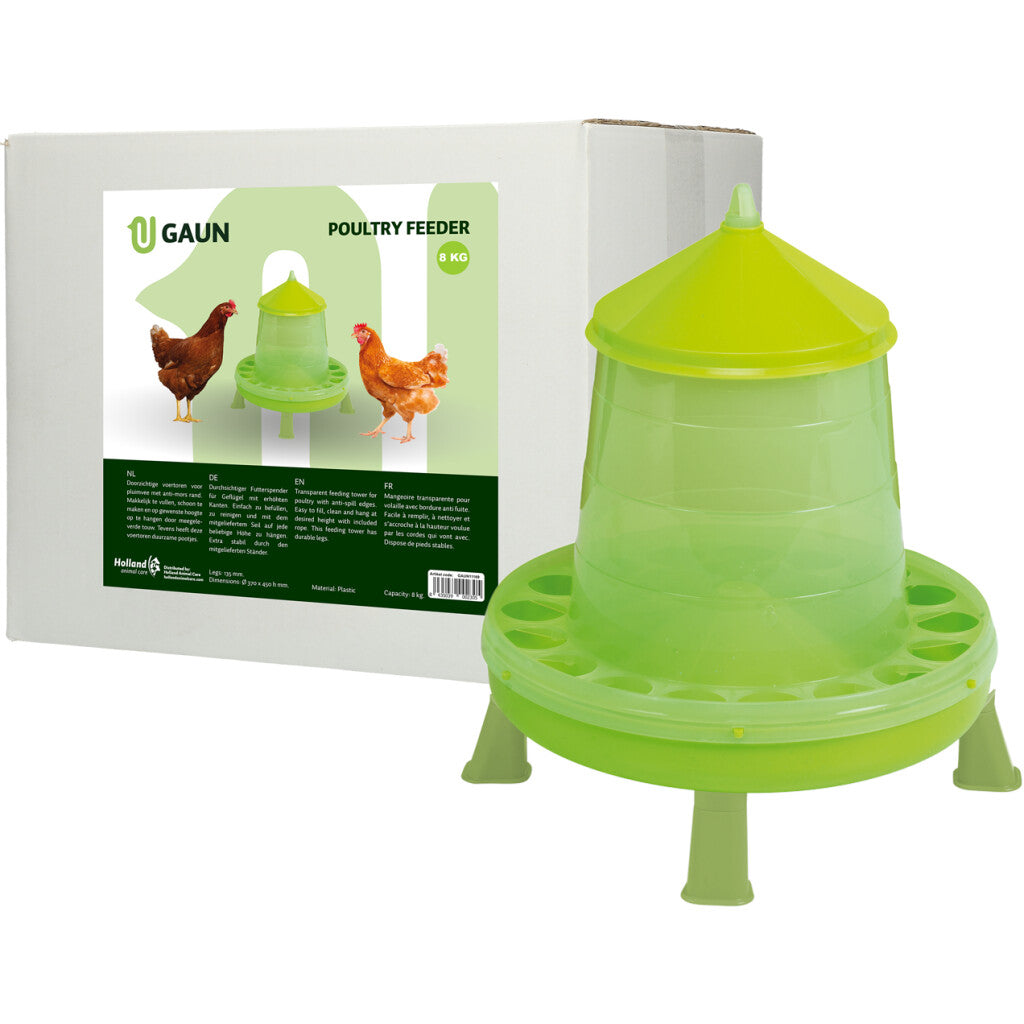 Gaun Gefügel-Futterautomat mit Ständer in Limonengrün – 4 kg & 8 kg