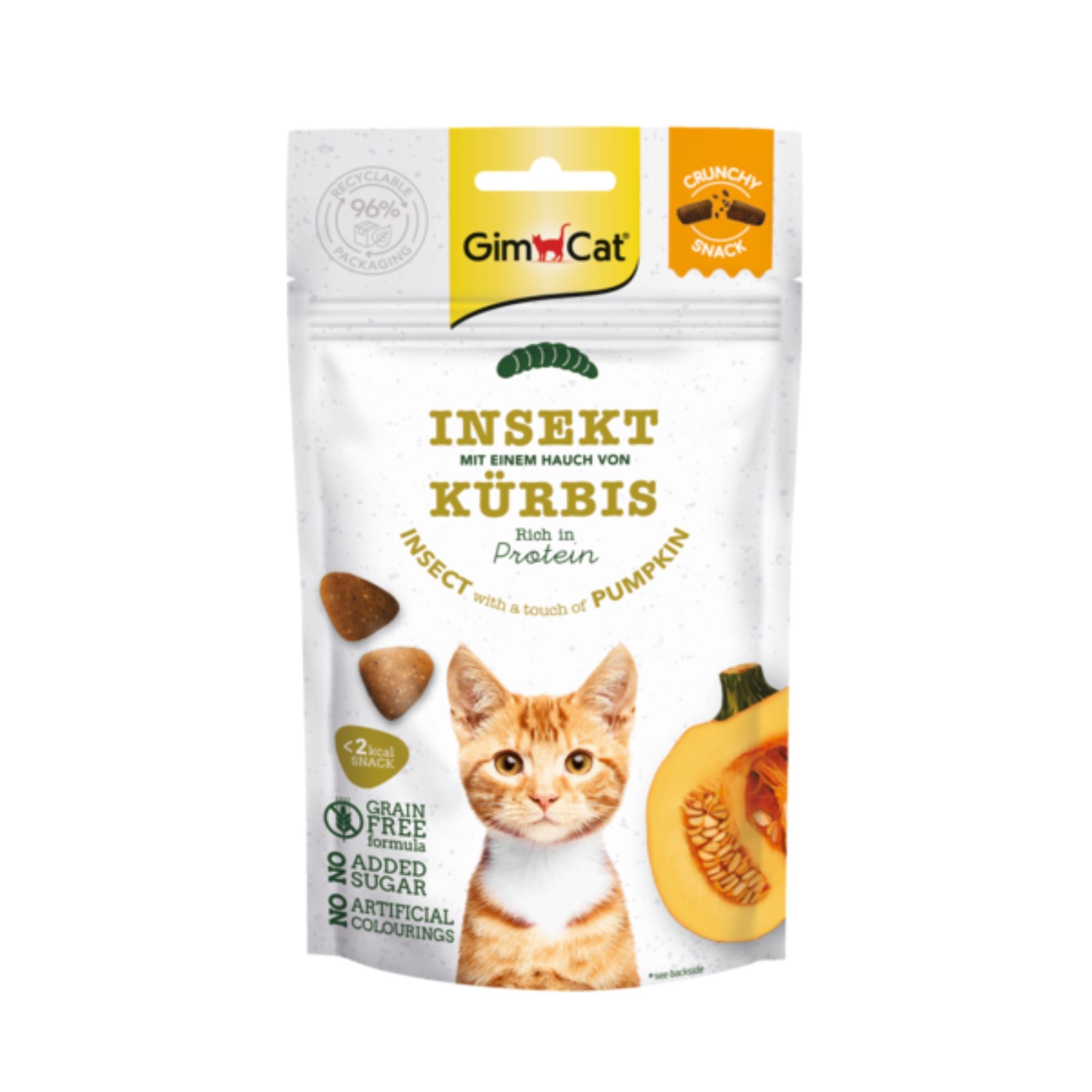 GimCat Crunchy Snack Insekt & Kürbis Katzensnack, 50 g