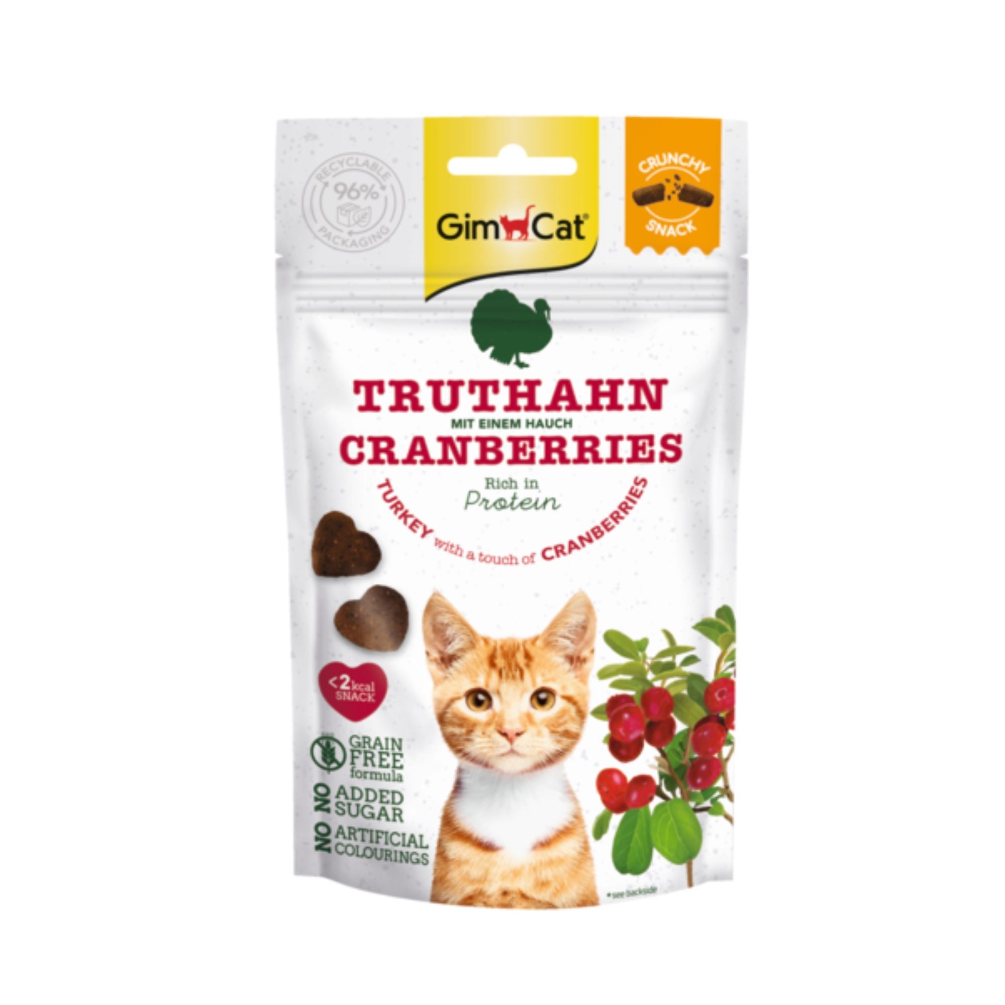 GimCat Crunchy Snack Truthahn & Cranberry Katzensnack, 50 g