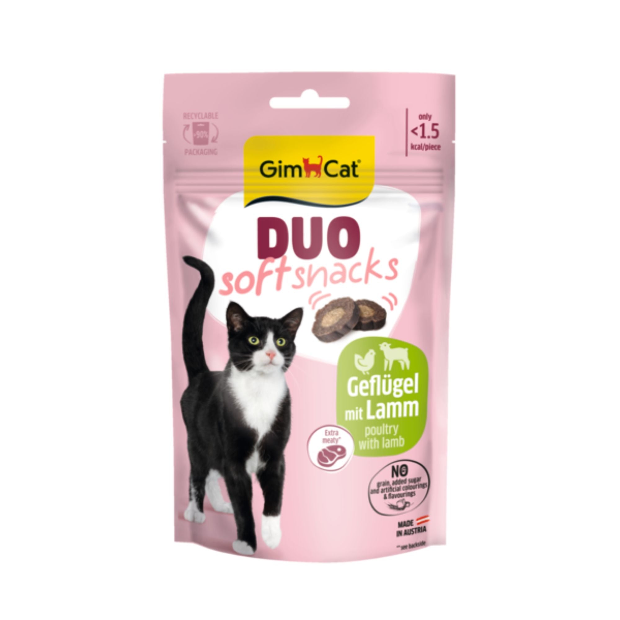 GimCat Duo Soft Snacks Geflügel & Lamm Katzensnack, 50 g