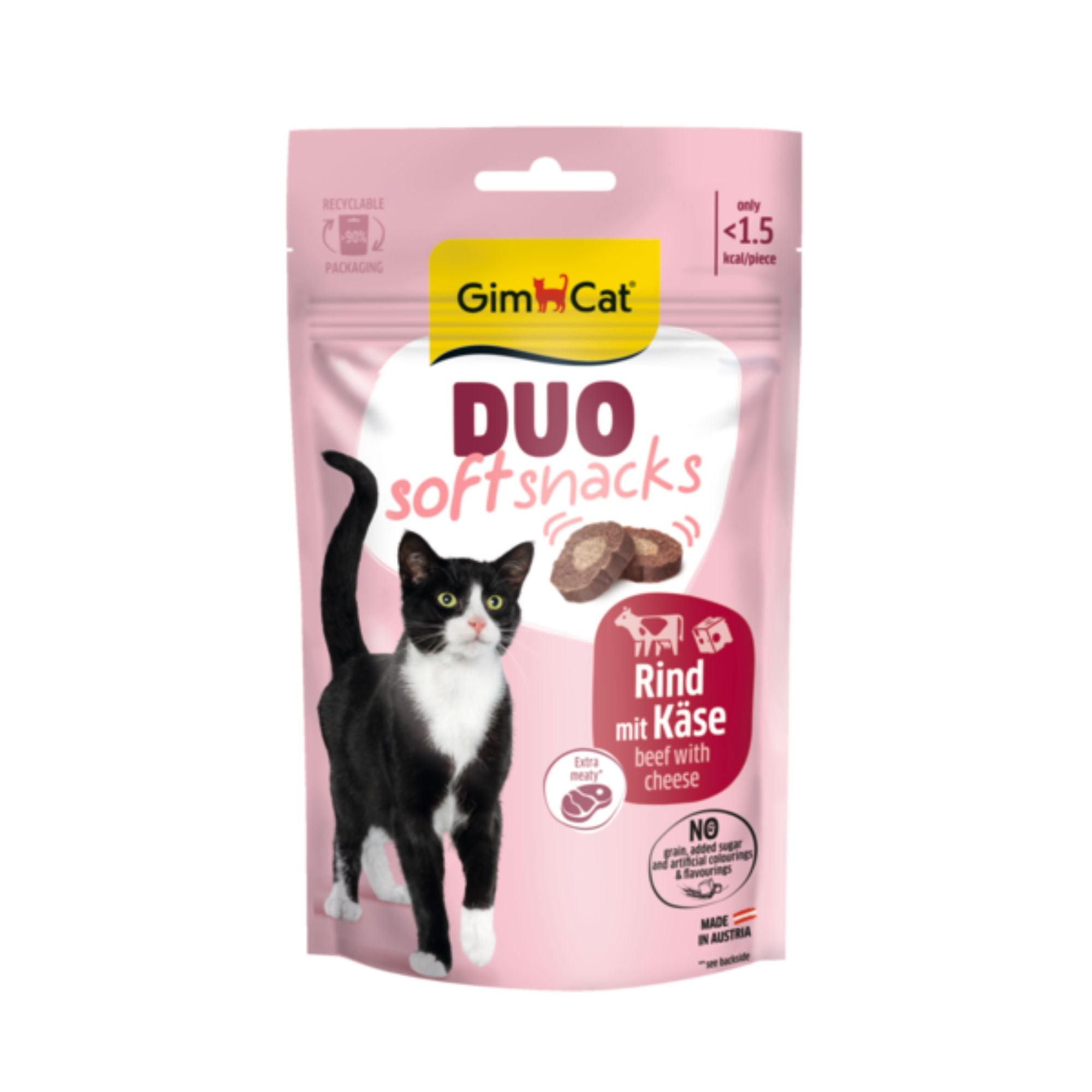 GimCat Duo Soft Snacks Rind & Käse Katzensnack, 50 g