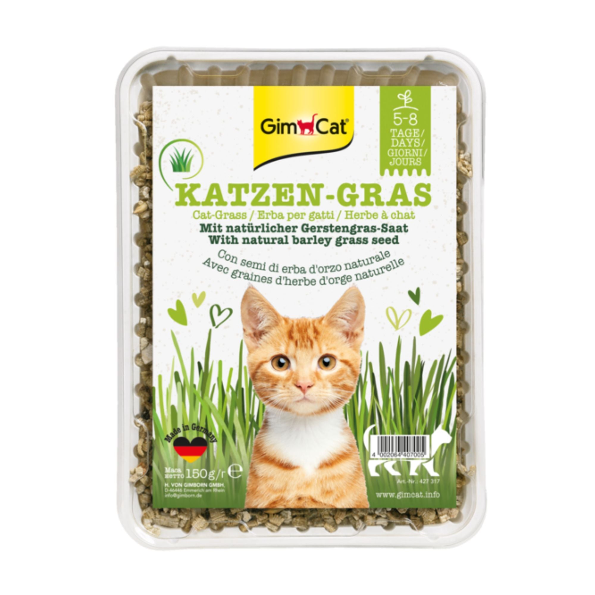 GimCat Katzen-Gras mit Wiesenduft Katzengras, 150 g