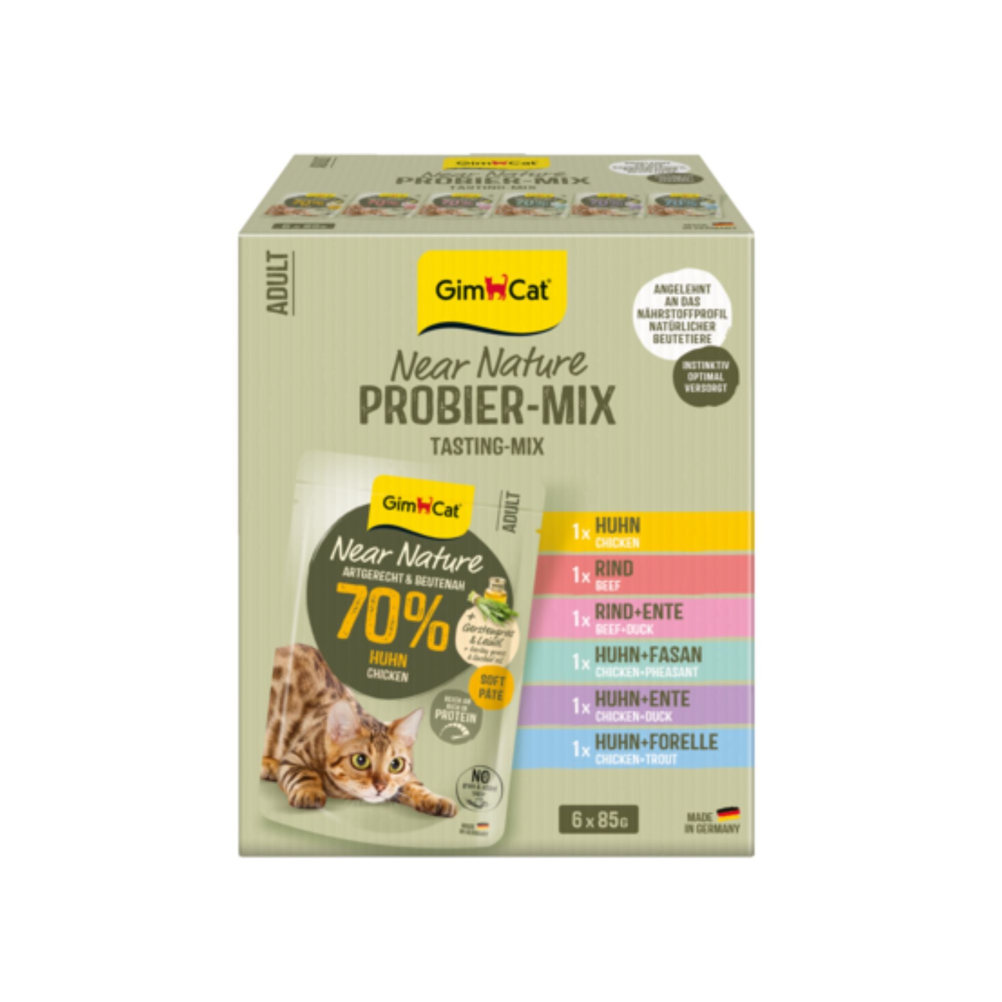 GimCat Near Nature Mix Probierpaket Katzenfutter, 6/12 x 85 g