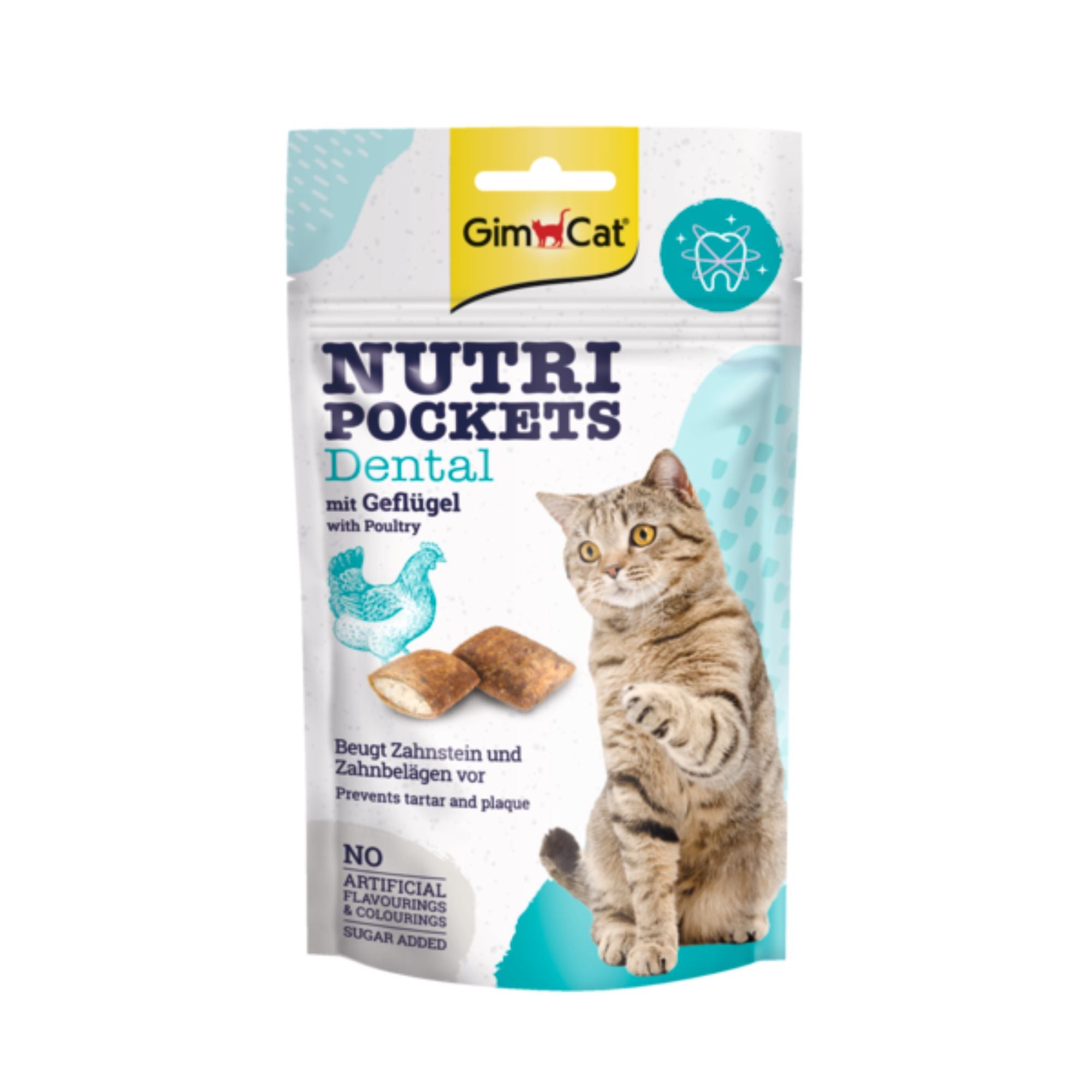 GimCat Nutri Pockets Dental Geflügel Katzensnack, 60 g