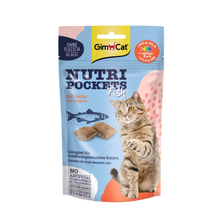 GimCat Nutri Pockets Fisch Lachs Katzensnack, 60 g