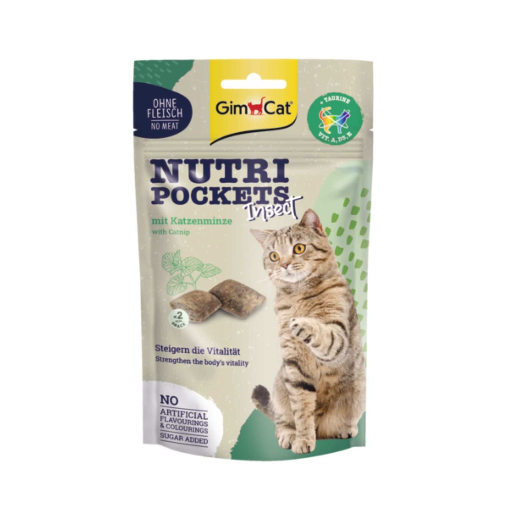 GimCat Nutri Pockets Insect & Katzenminze Katzensnack, 60 g