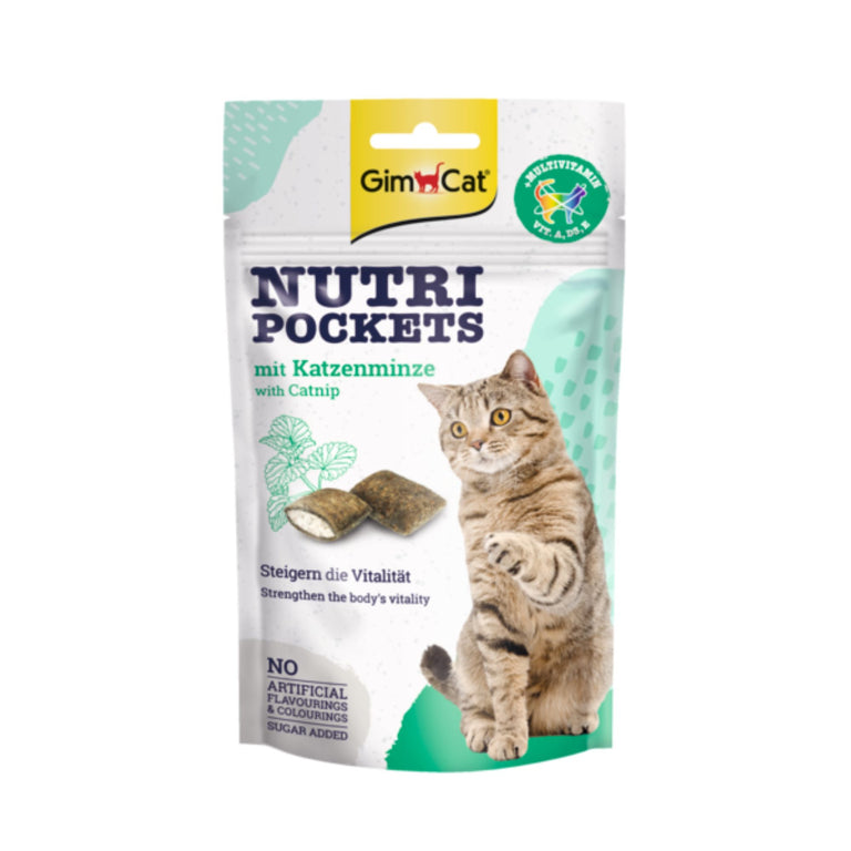 GimCat Nutri Pockets Katzenminze Katzensnack, 60 g