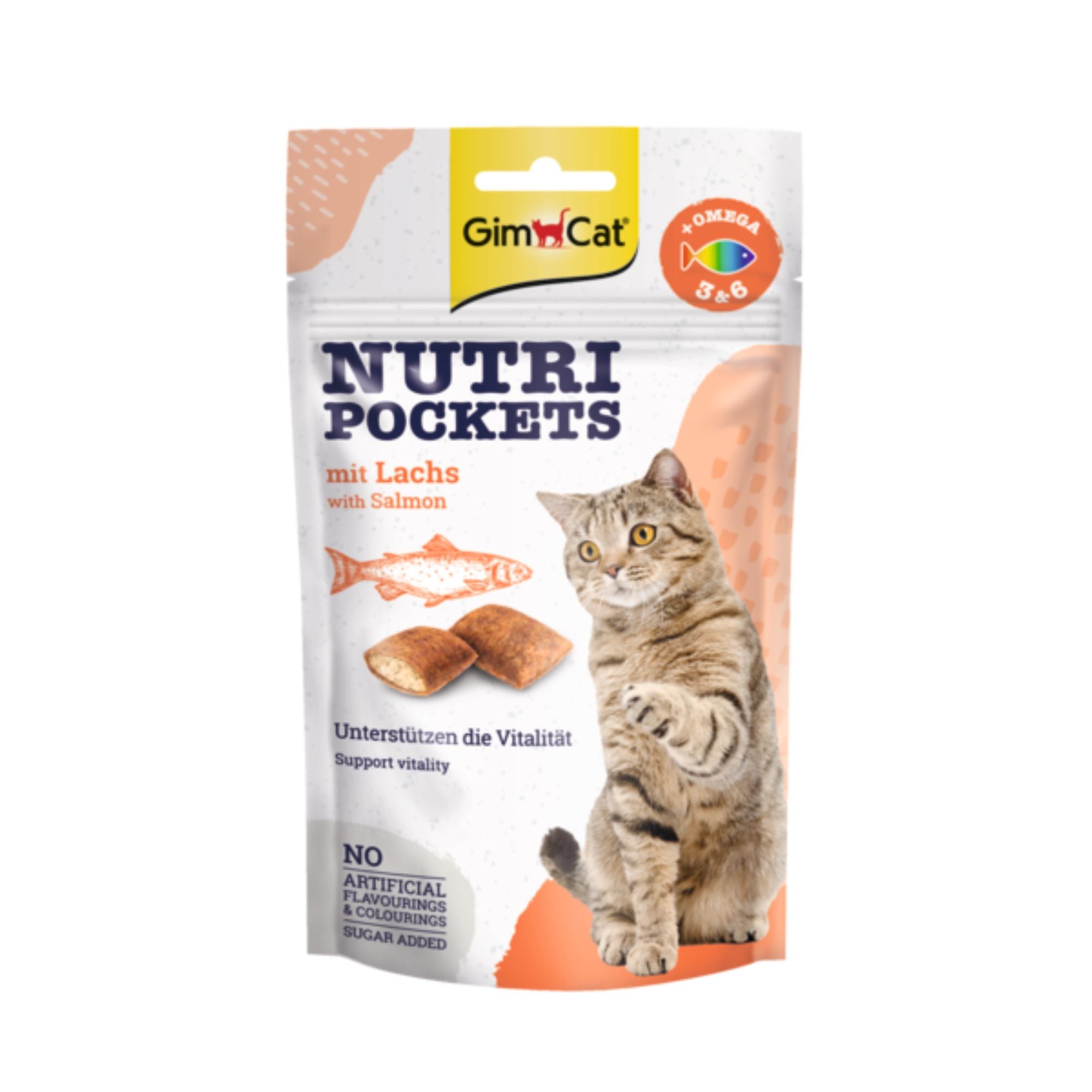 GimCat Nutri Pockets mit Lachs Katzensnack, 60 g