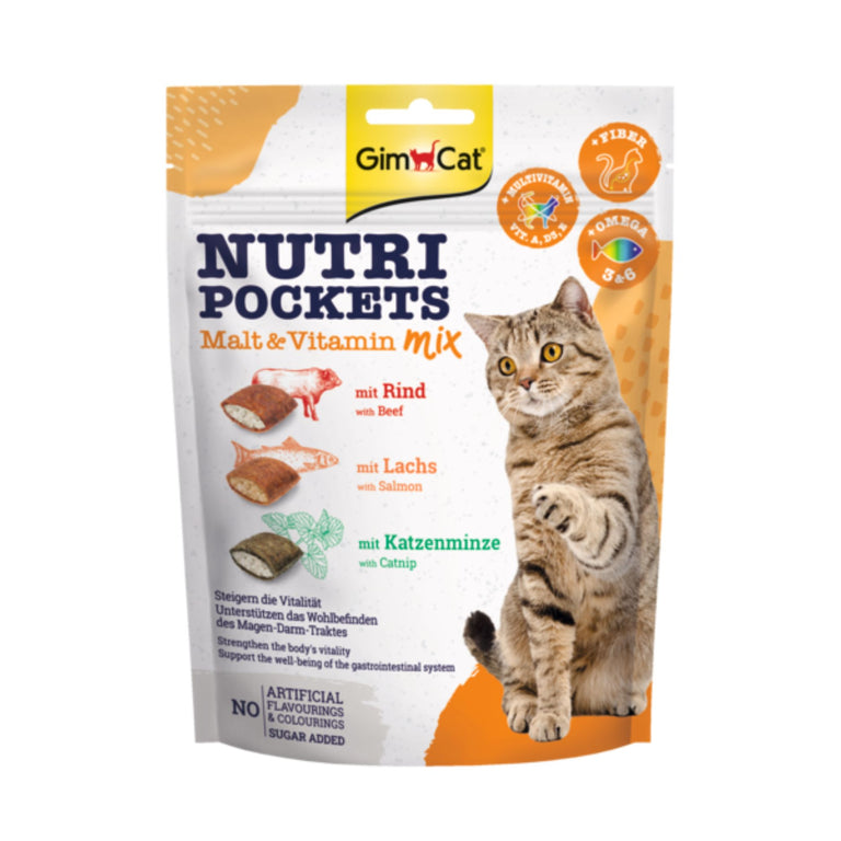 GimCat Nutri Pockets Malt-Vitamin Mix Katzensnack, 150 g