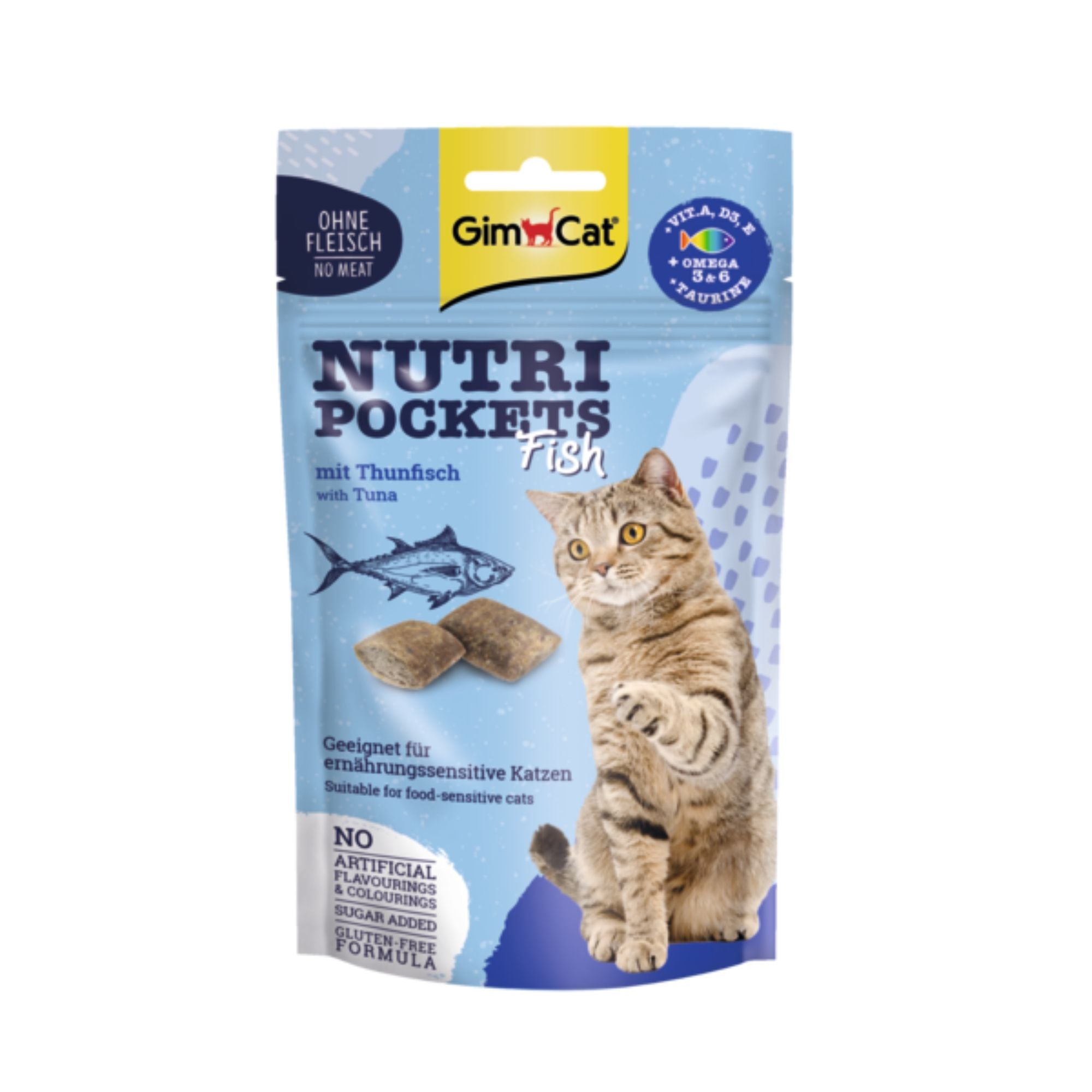 GimCat Nutri Pockets Fisch Thunfisch Katzensnack, 60 g