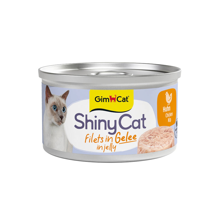 GimCat ShinyCat Filets in Gelee Huhn Katzenfutter, 70 g
